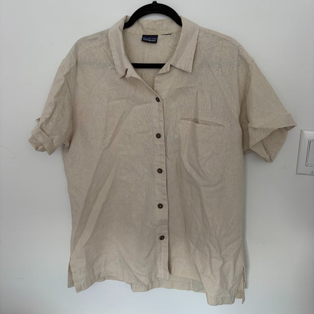 Patagonia 100% Hemp Linen Button Up Tshirt